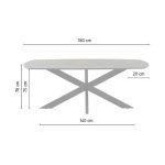 afmetingen Nijwie MySons eettafel deens ovaal 180x90x78 Mango Smooth Natural – Akagi Table Collection