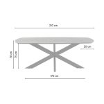 afmetingen Nijwie MySons eettafel deens ovaal 210x105x78 Mango Smooth Natural – Akagi Table Collection