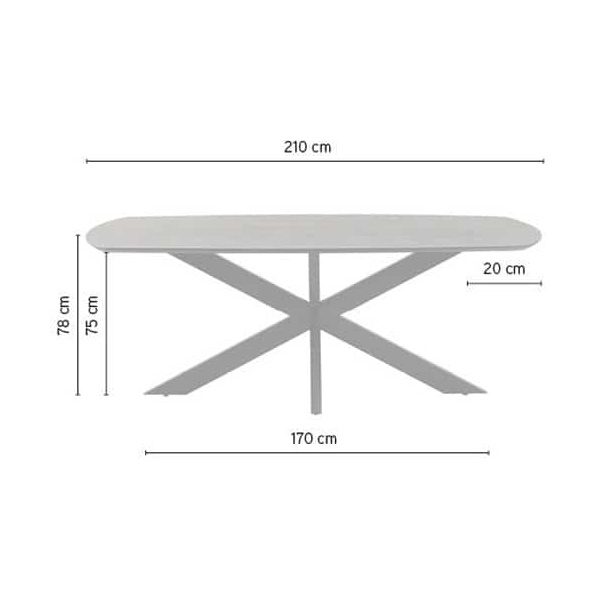 Nijwie MySons eettafel deens ovaal 210x105x78 cm Acacia Black – Akagi Table Collection