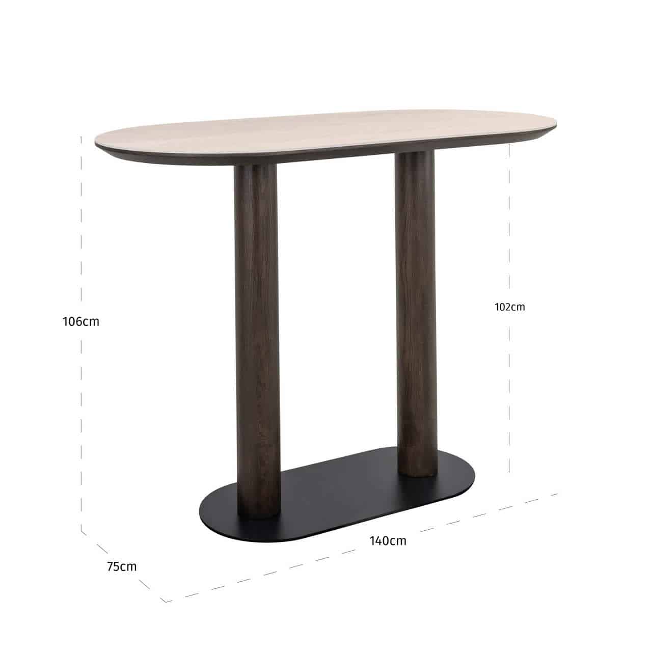 Richmond Interiors bartafel Ritz 140 cm travertin