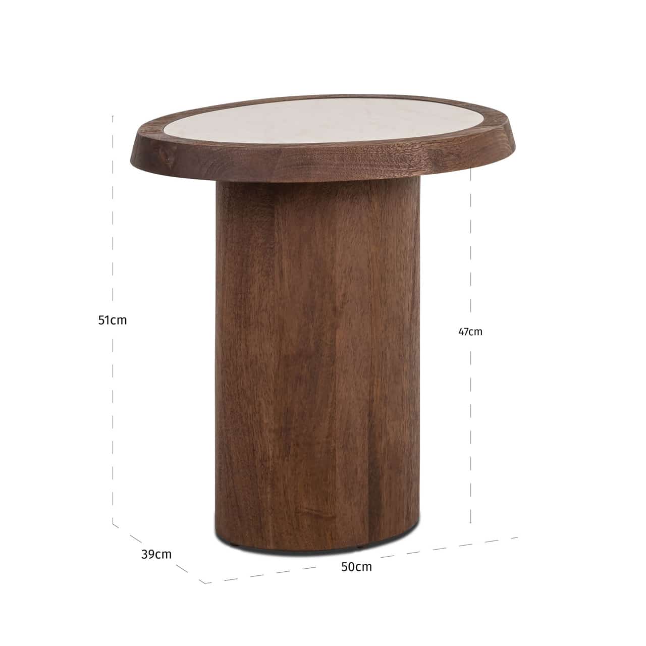 Richmond Interiors bijzettafel Melrose 39x50x51 cm marmer