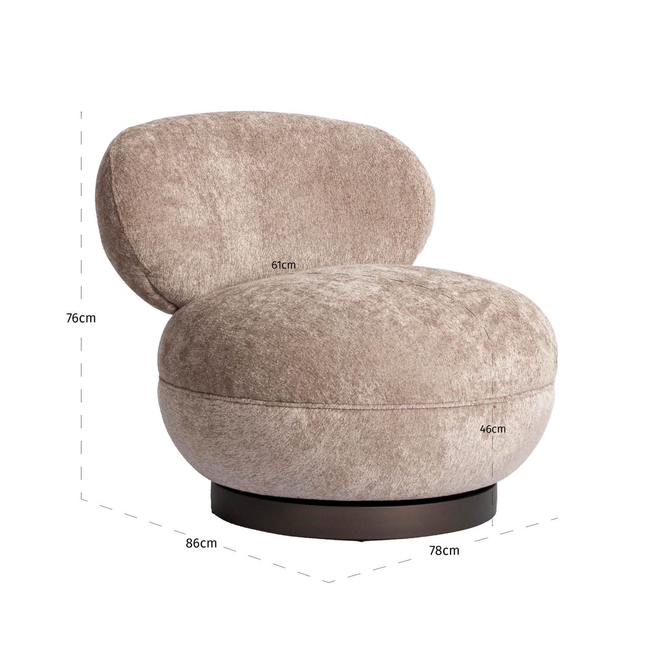 Richmond Interiors draaifauteuil Jace sand