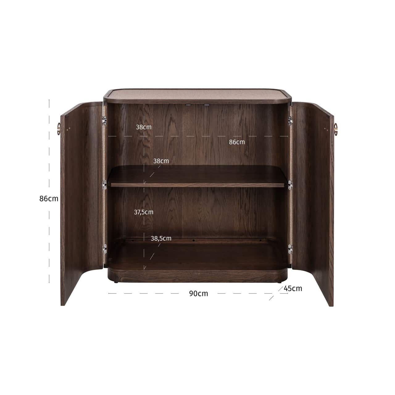 Richmond Interiors dressoir Willox 90x45x86 cm linnen/glas