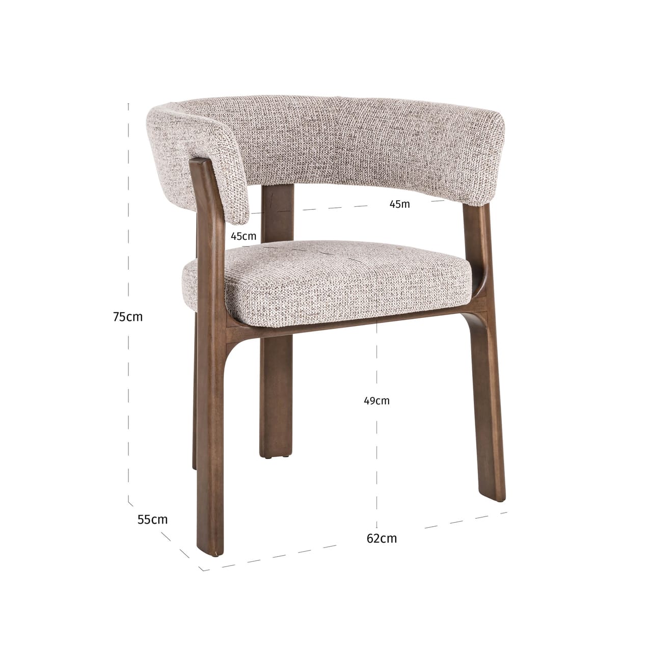 Richmond Interiors eetkamerstoel Contigo met arm mocca
