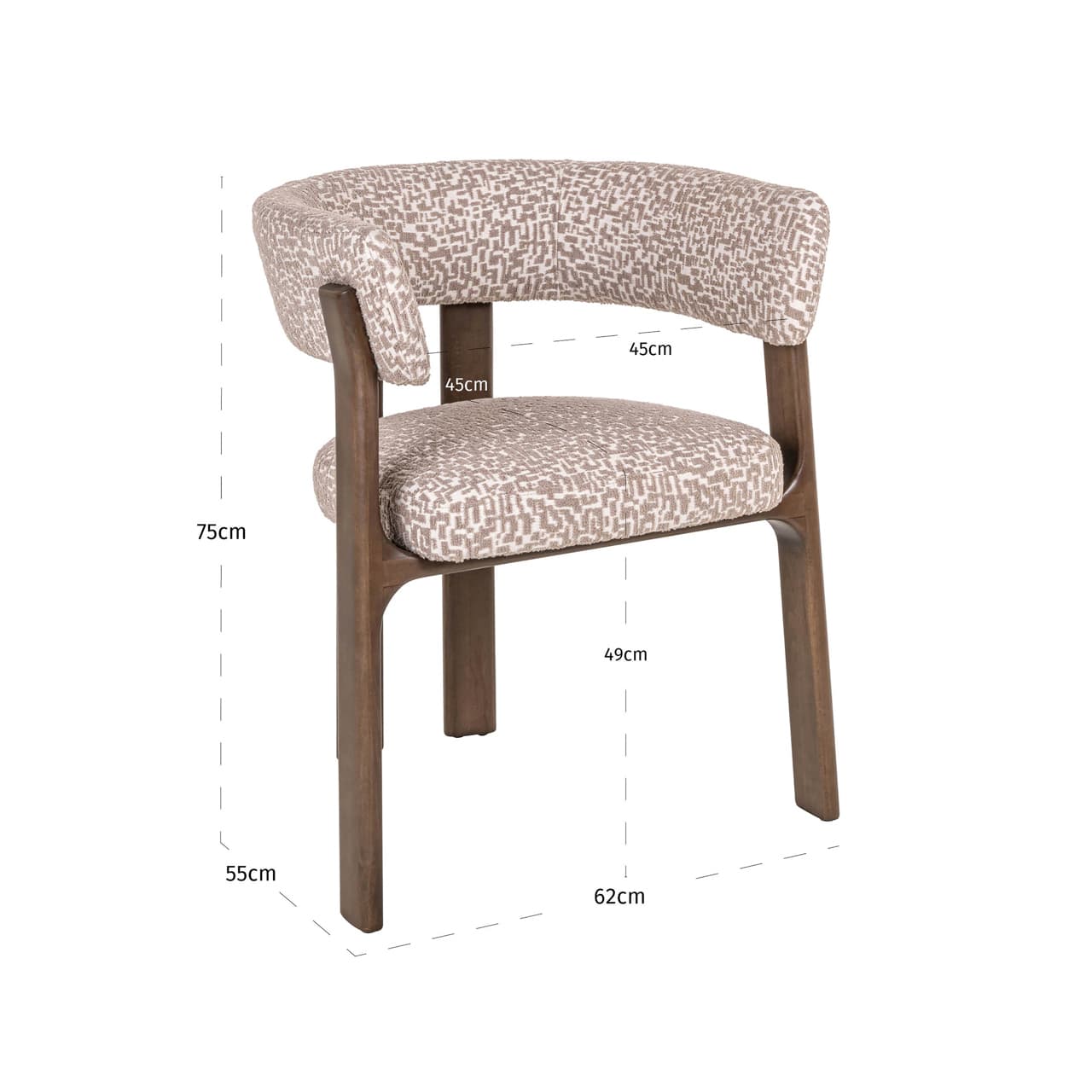 Richmond Interiors eetkamerstoel Contigo met arm natural geo