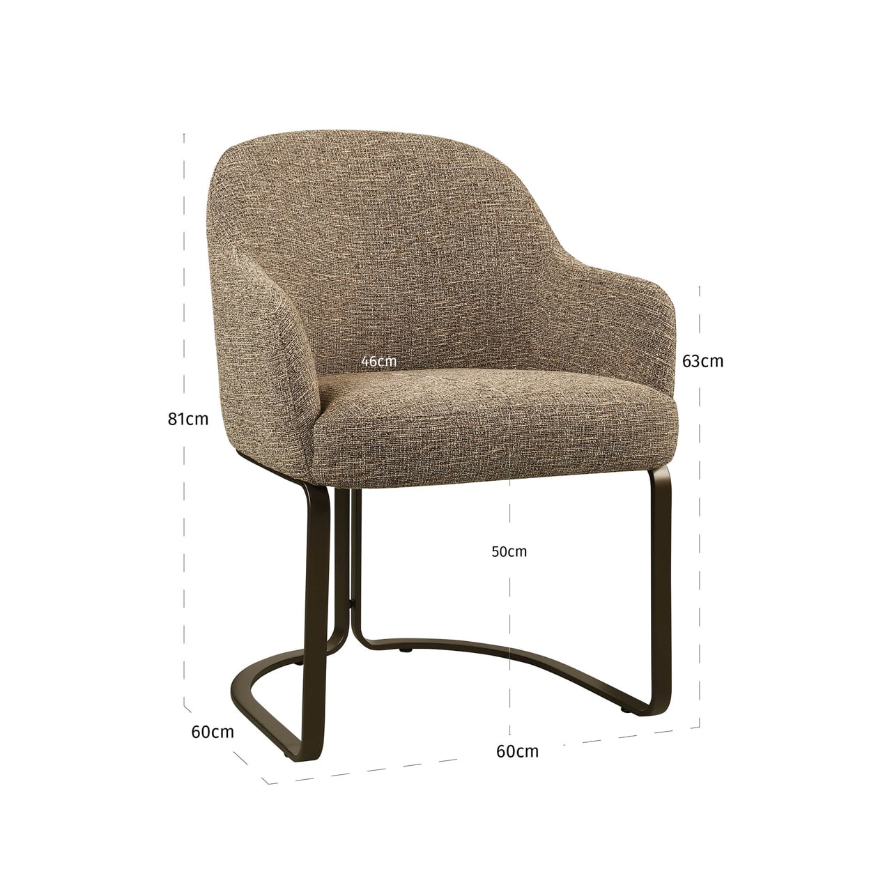 Richmond Interiors eetkamerstoel Hadley brown tweed