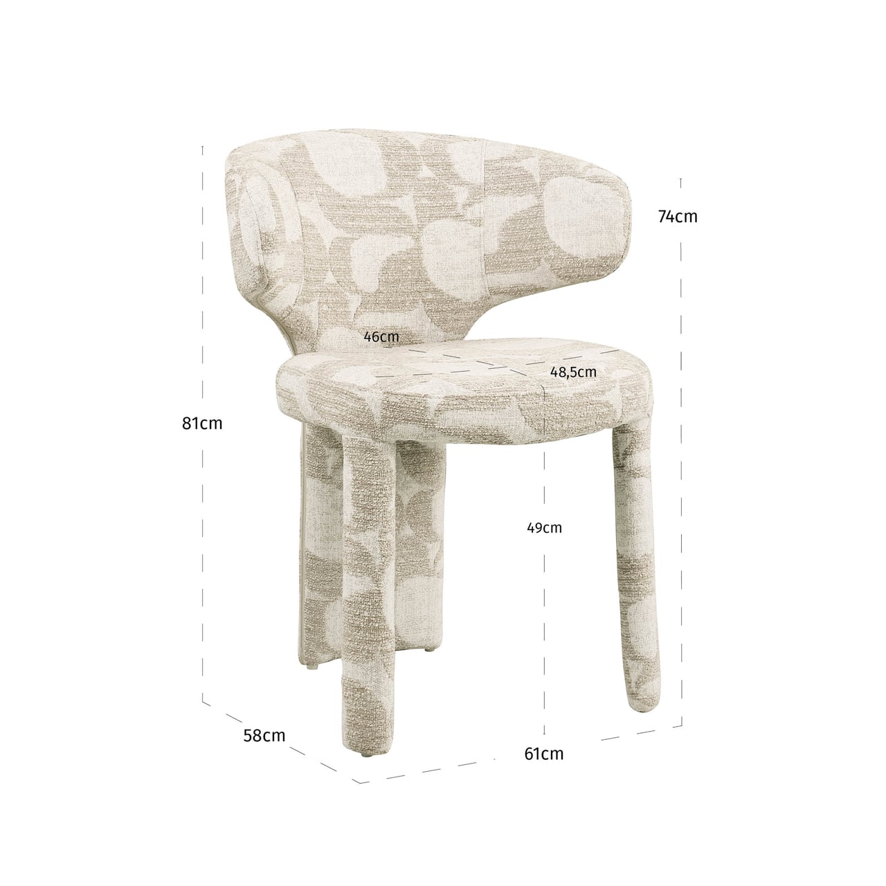 Richmond Interiors eetkamerstoel Viola met arm natural oasis