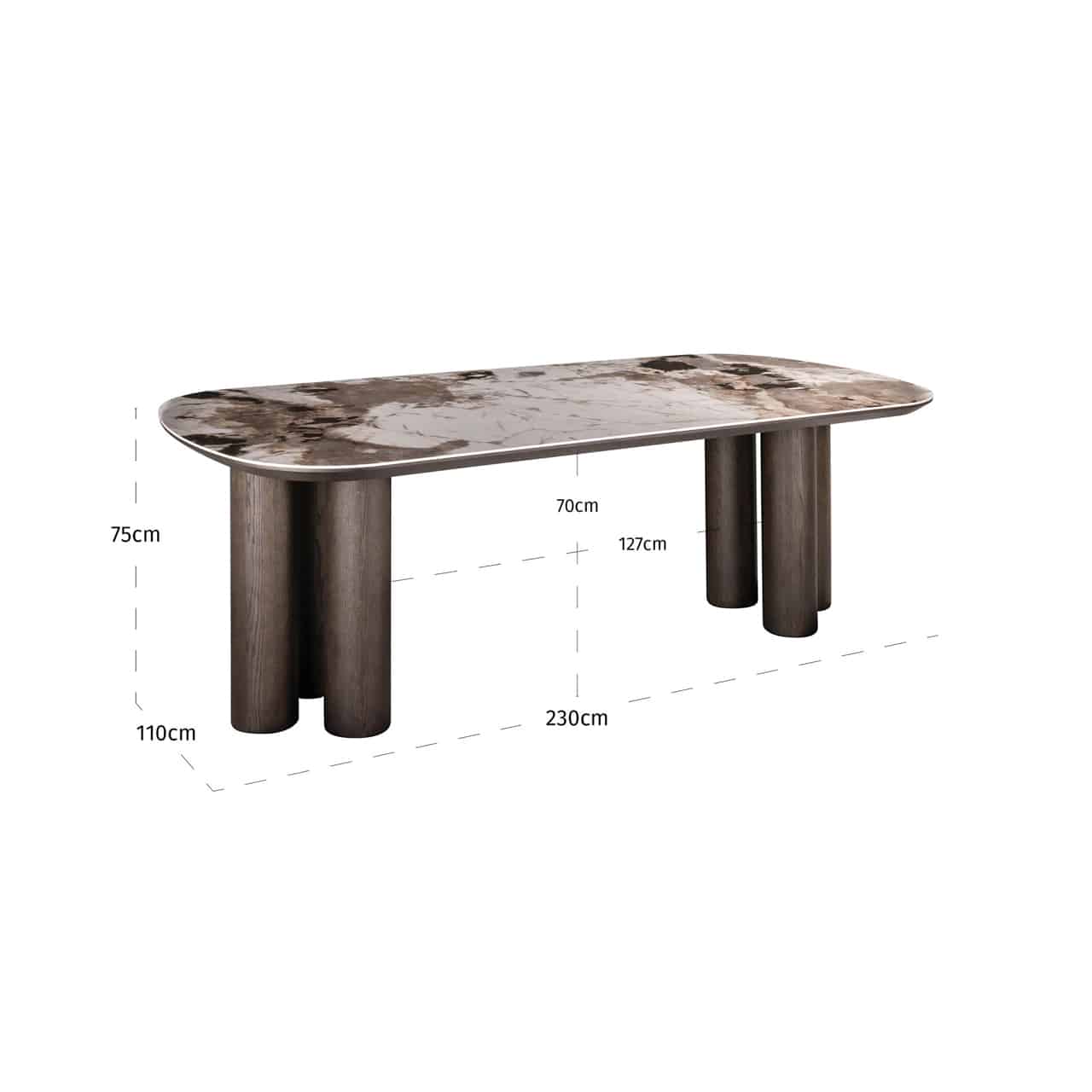 Richmond Interiors eettafel Langford 230 cm keramiek