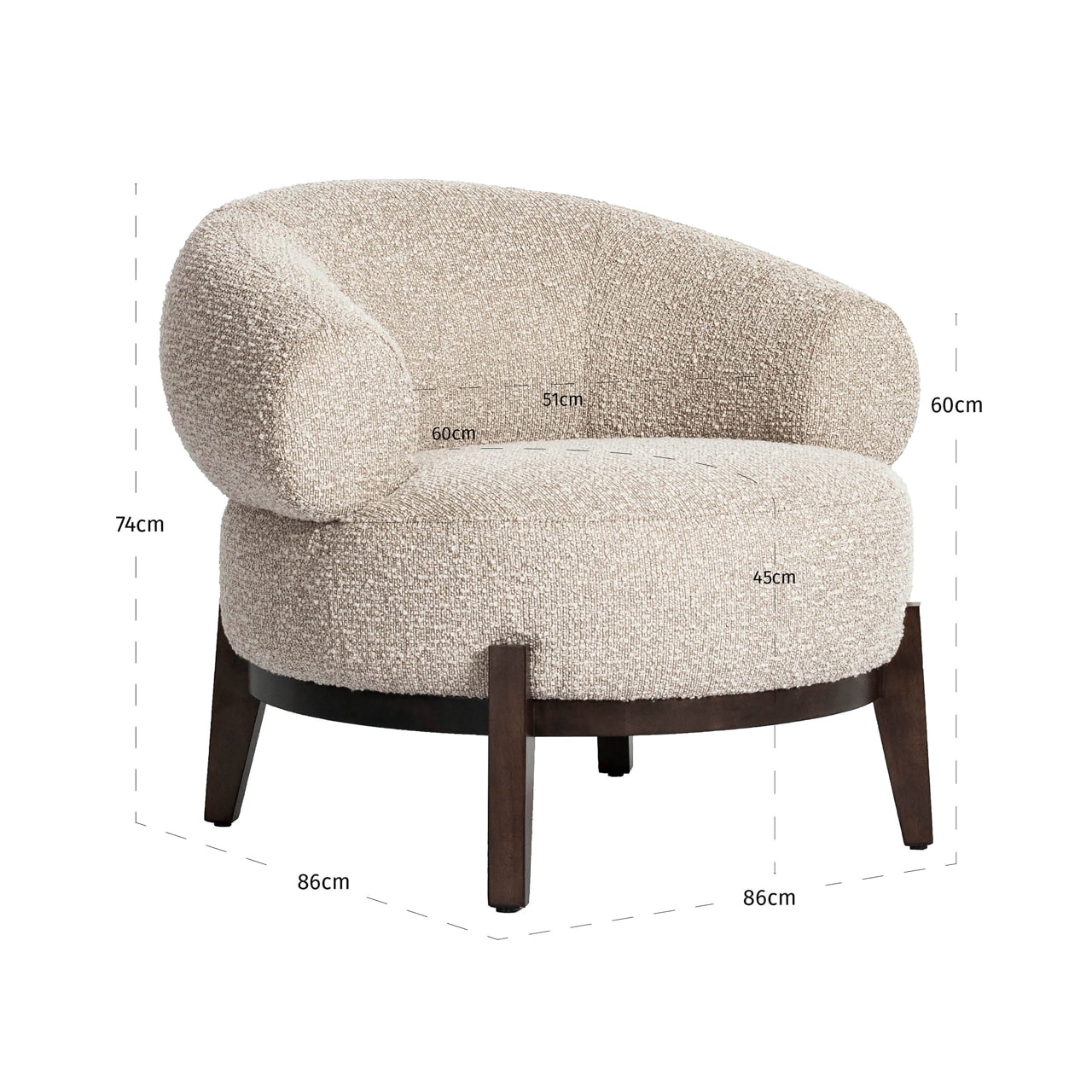 Richmond Interiors fauteuil Montana natural chunky