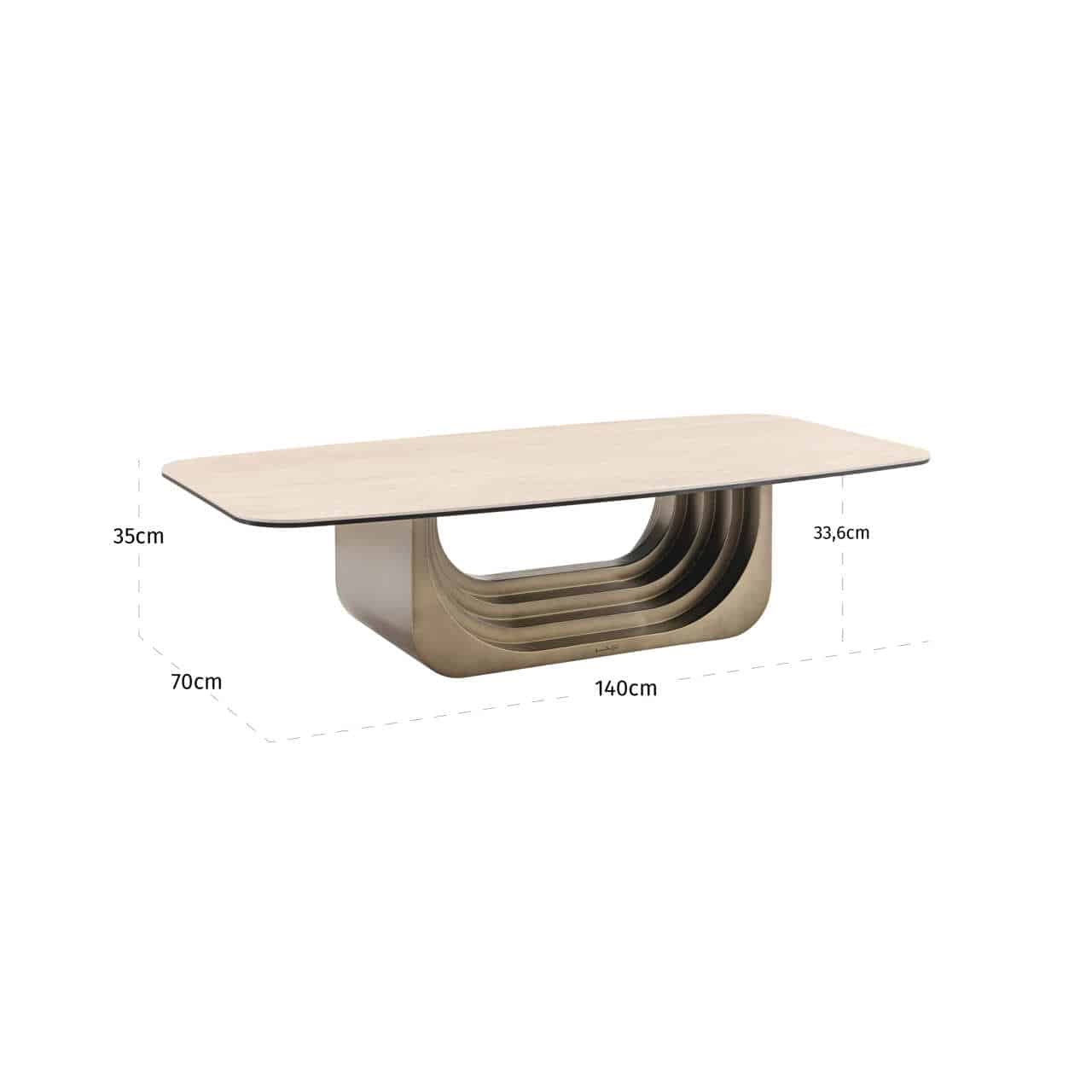 Richmond Interiors salontafel Maxfield 140x70x35 cm keramiek