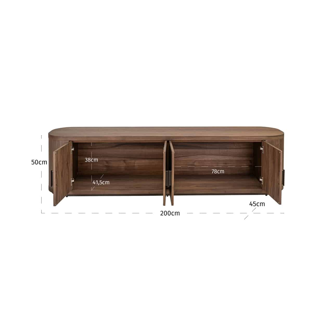 Richmond Interiors tv meubel Windsor 200x45x50 cm hout