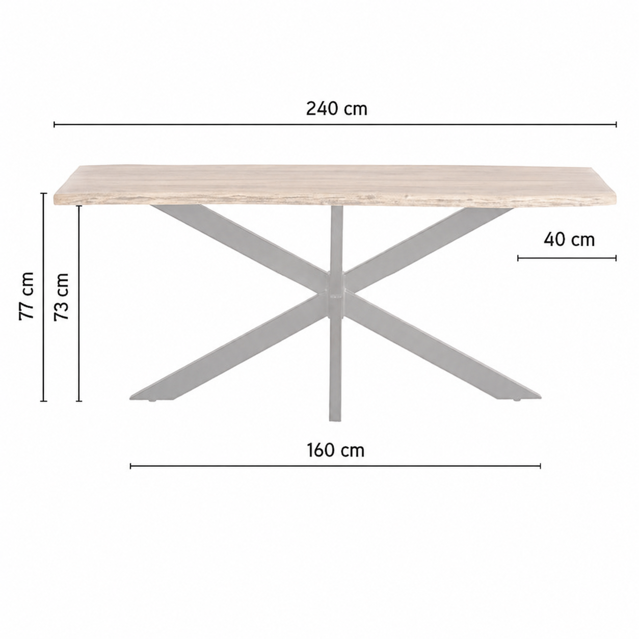 afmetingen afmetingen Nijwie MySons Eetkamertafel Nebel Table Collection