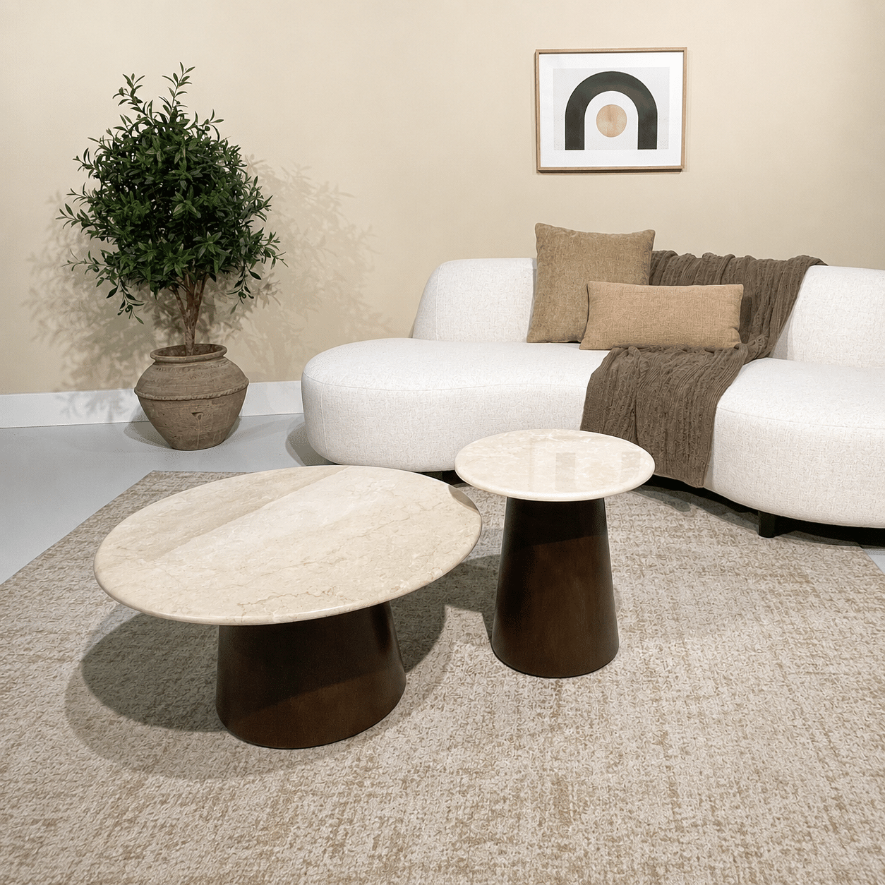 Livingfurn salontafel Brix Bottecino rond 45cm