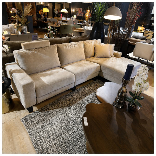 SHOWMODEL UrbanSofa loungebank Dylan met recliner Eden Sand