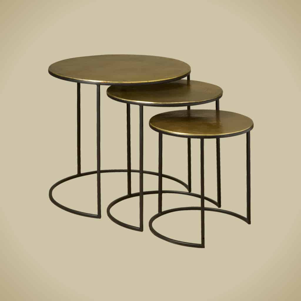 SHOWMODEL Tower Living set van 3 bijzettafel MG 8458 ABC metaal
