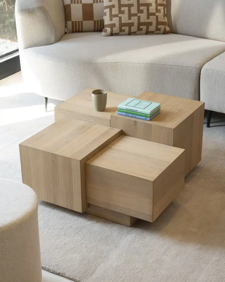 Eleonora salontafel Quinten 80x80x40 cm eiken naturel