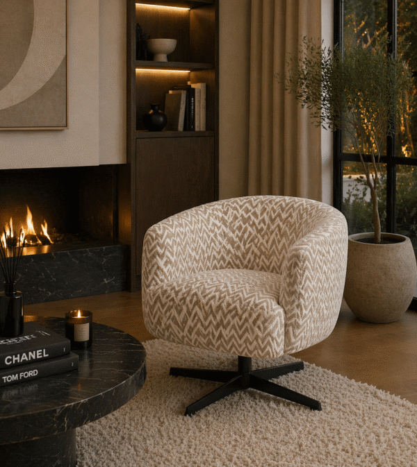 Richmond Interiors draaifauteuil Estelle sand chevron