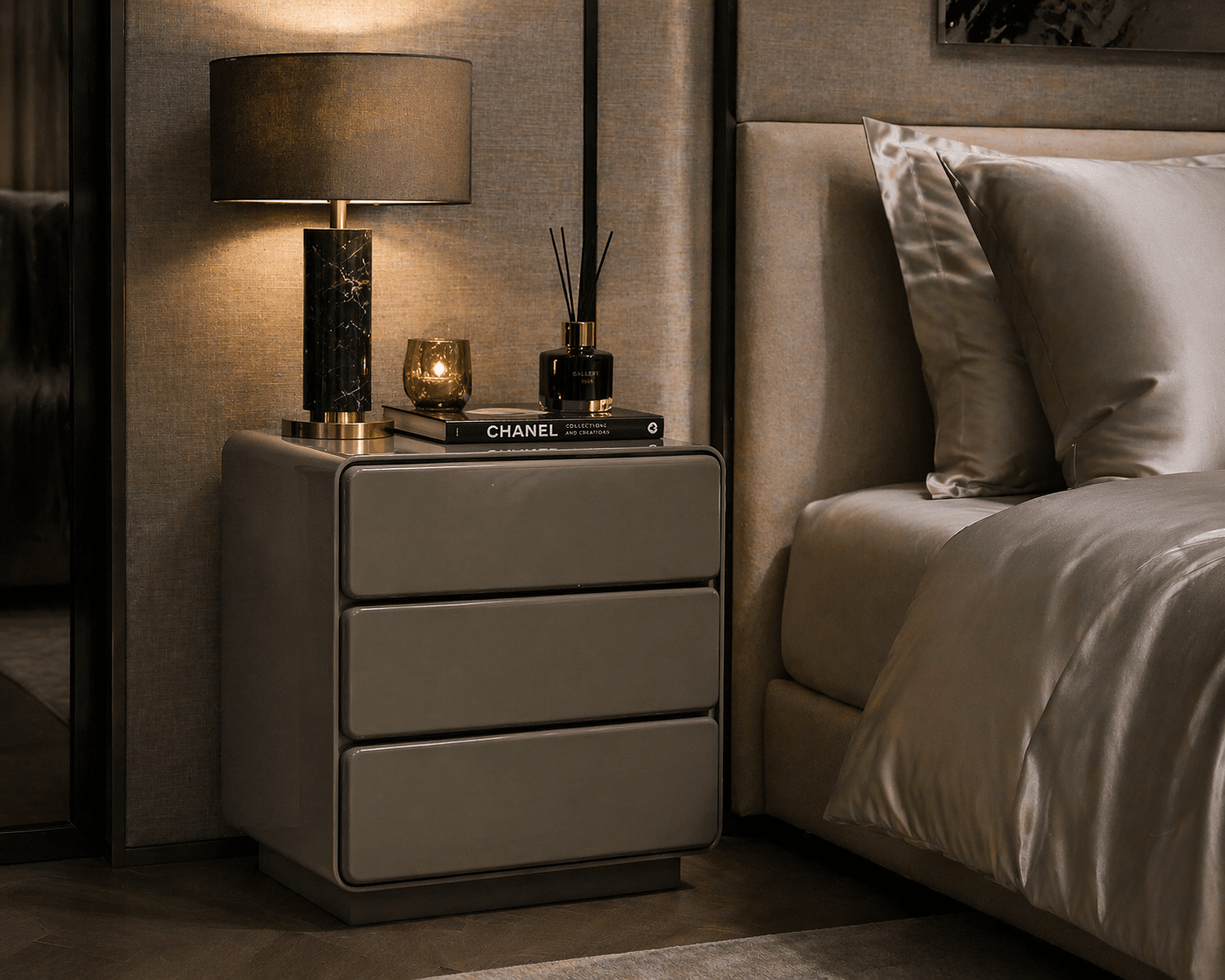 Richmond Interiors nachtkastje Demy groen 56,5x42,5x60 cm hout