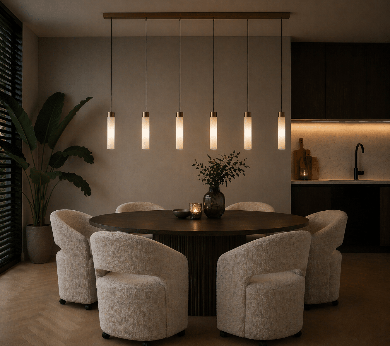 Richmond interiors eetkamerstoel Vixen met wieltjes natural linear