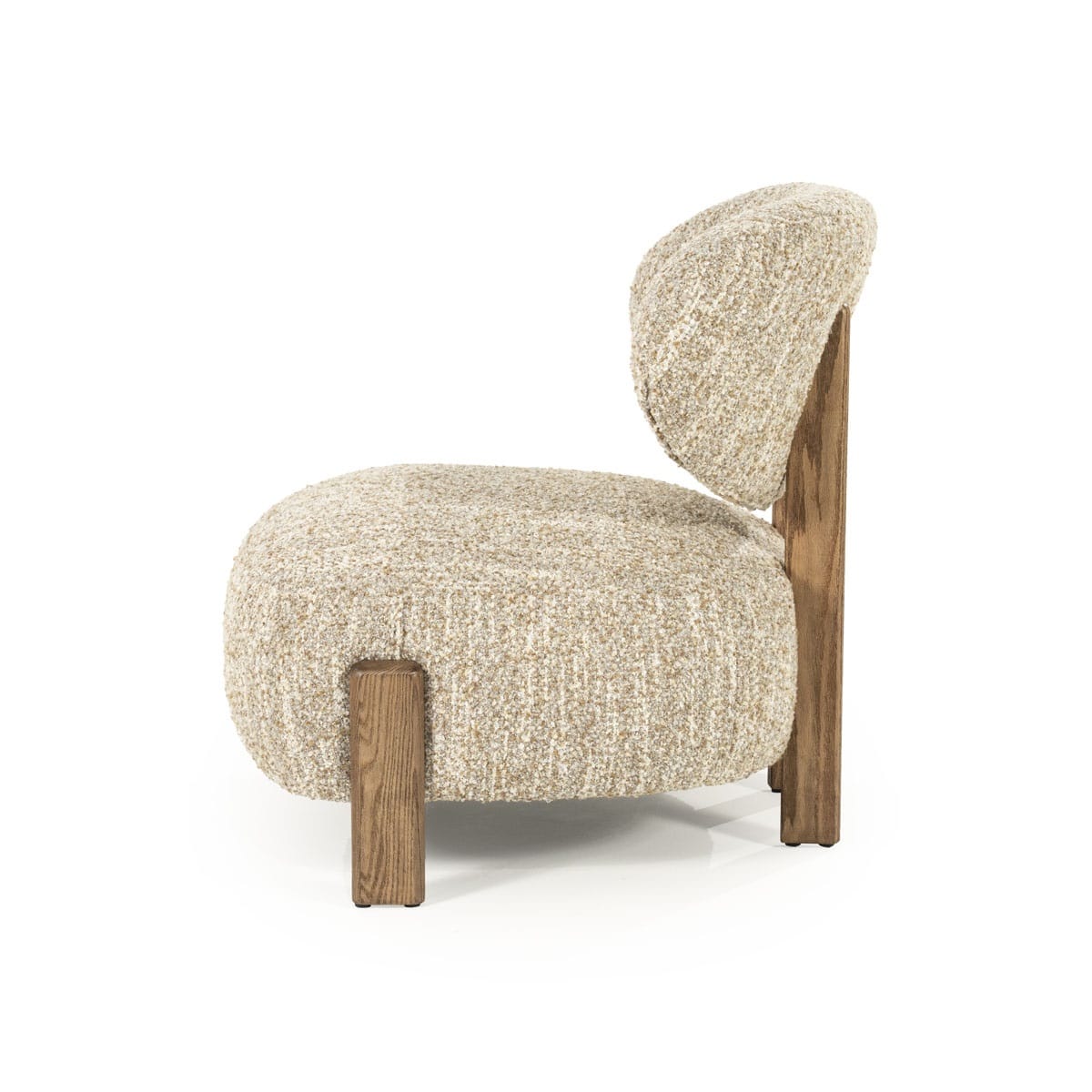 Eleonora fauteuil Reza beige onderstel bruin