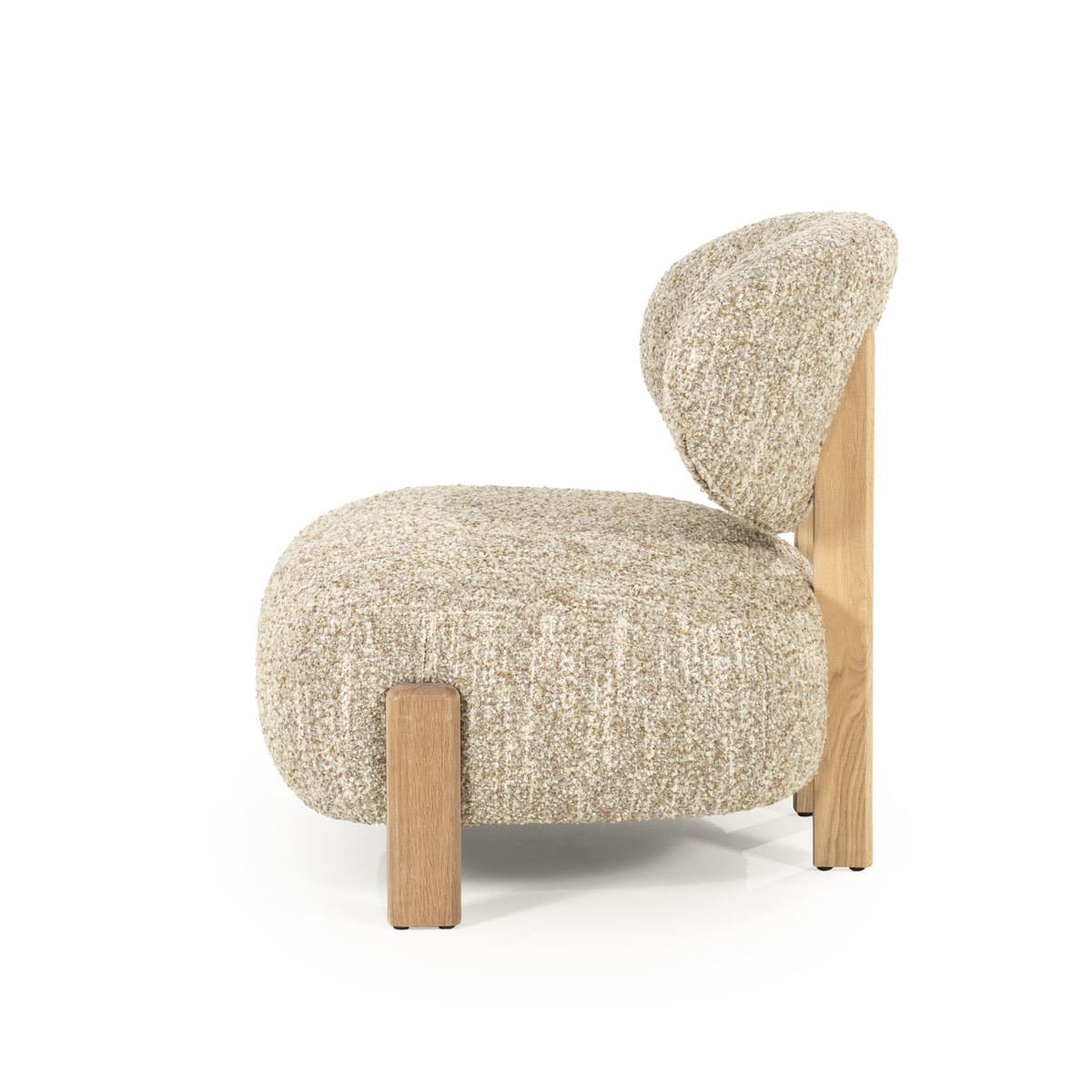 Eleonora fauteuil Reza beige onderstel naturel