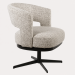 zijkant Nijwie MySons eetkamerstoel Bruce - draaipoot 360 - Coco - Salt 'n Pepper 80 - Star Collection