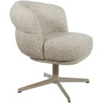 zijkant Nijwie MySons eetkamerstoel JLo - beige draaipoot 360 - Cuzco - Fog 3 - Star Collection