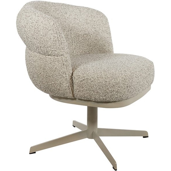 zijkant Nijwie MySons eetkamerstoel JLo - beige draaipoot 360 - Cuzco - Fog 3 - Star Collection