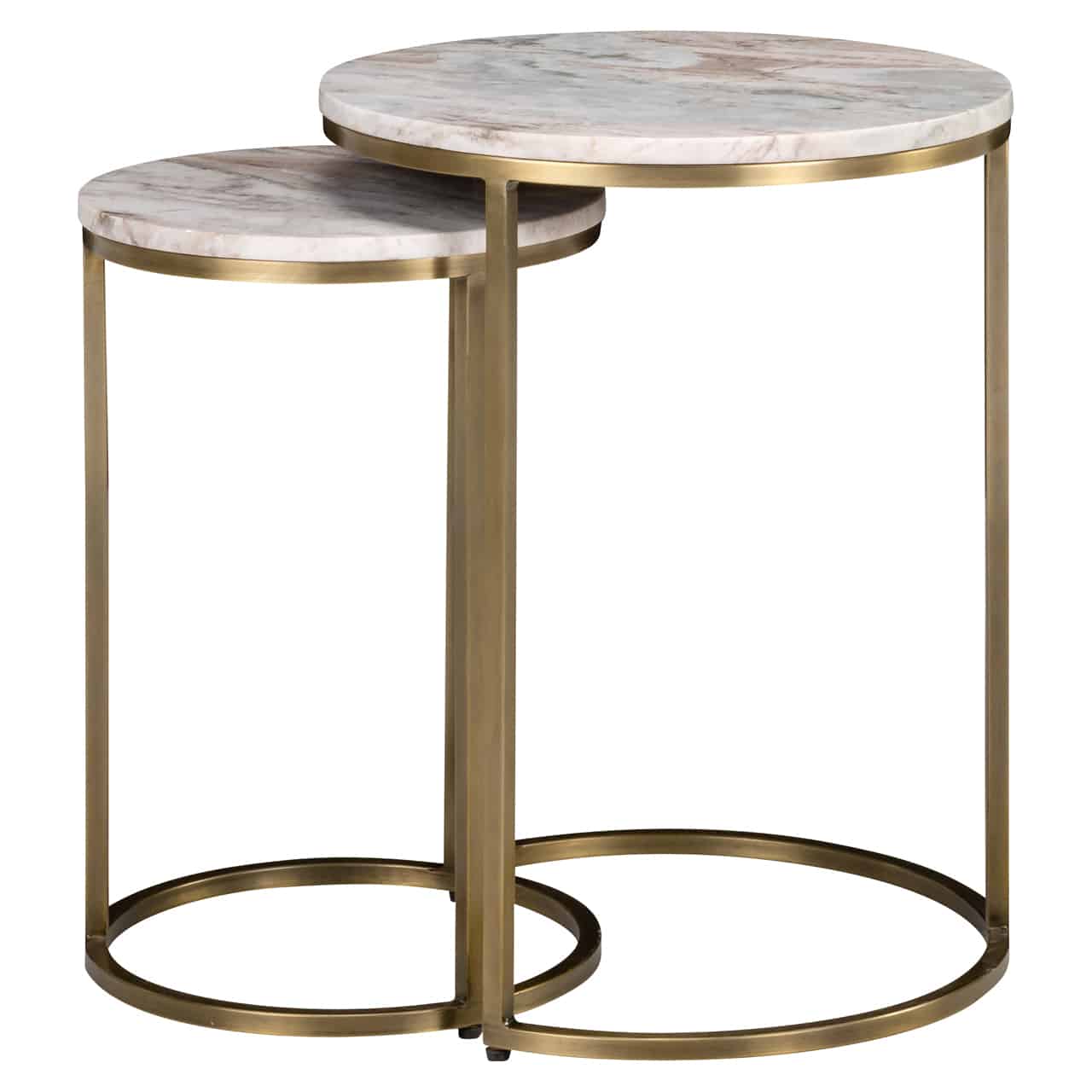 Richmond Interiors bijzettafel Bottega set van 2 marmer