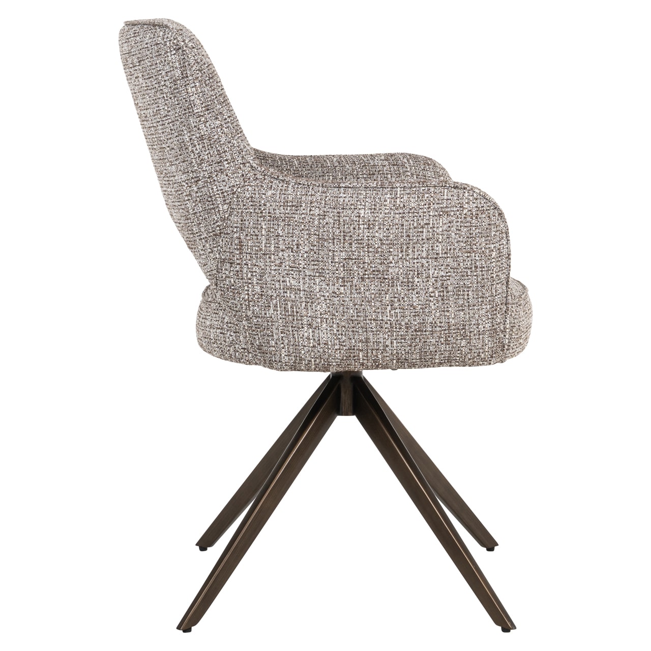 Richmond interiors eetkamerstoel Ginerva draaibaar met arm earth tweed