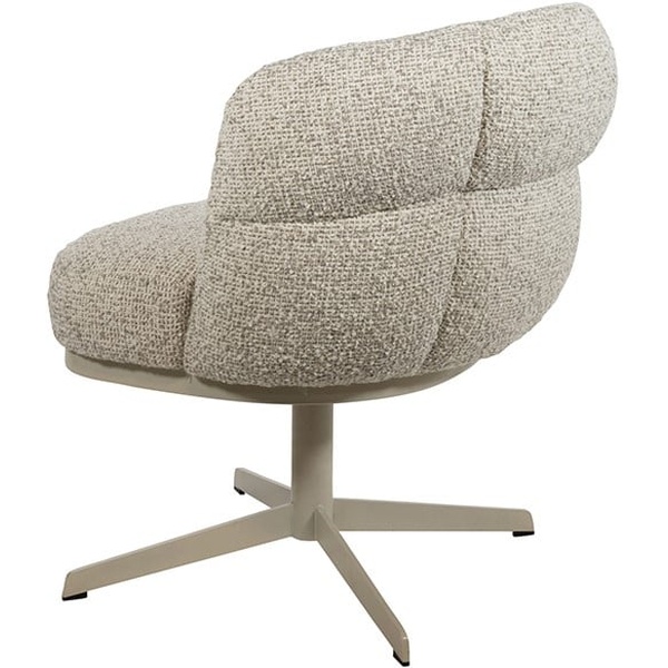 zijkant achterkant Nijwie MySons eetkamerstoel JLo - beige draaipoot 360 - Cuzco - Fog 3 - Star Collection