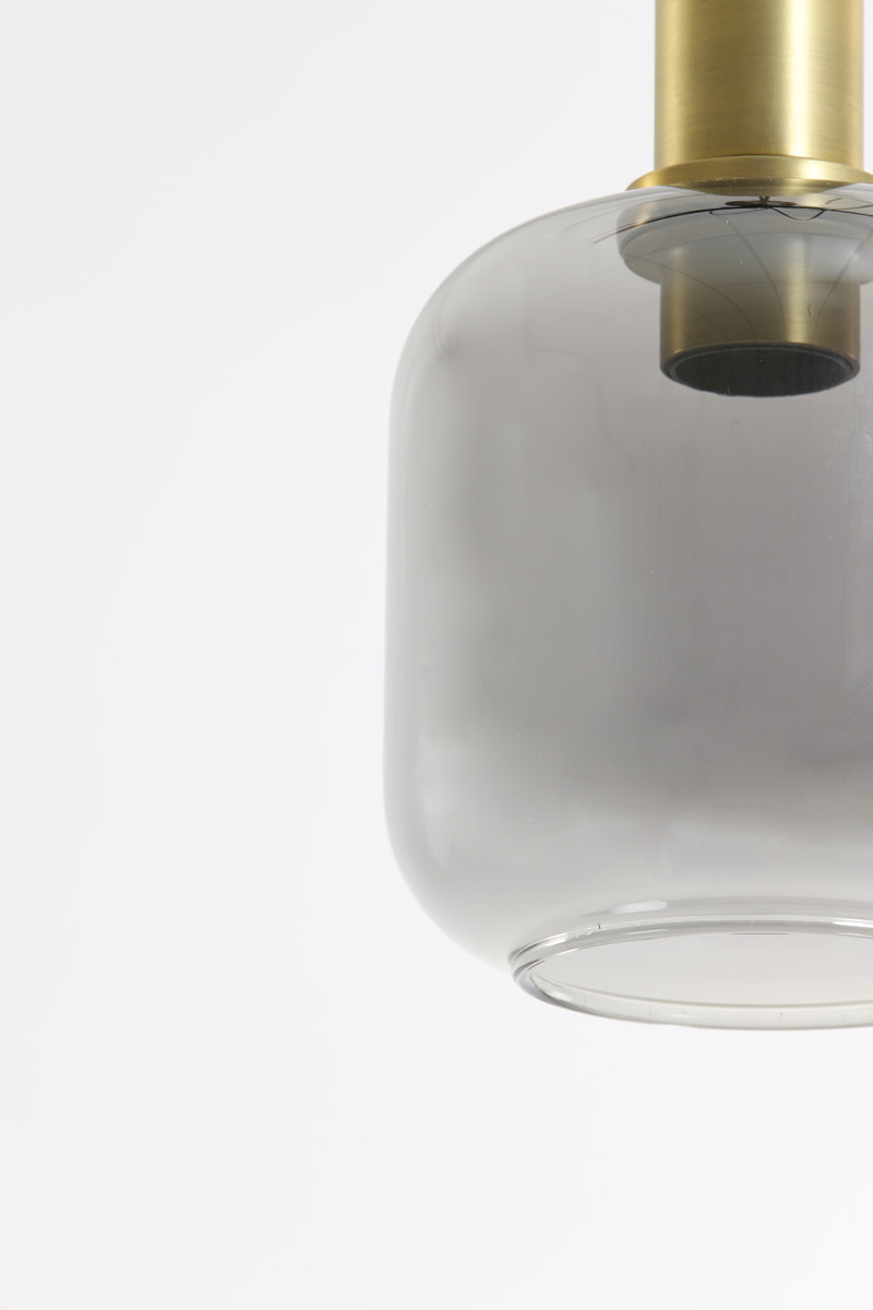 Light & Living Hanglamp Ø21x37 cm LEKAR antiek brons+smoke glas