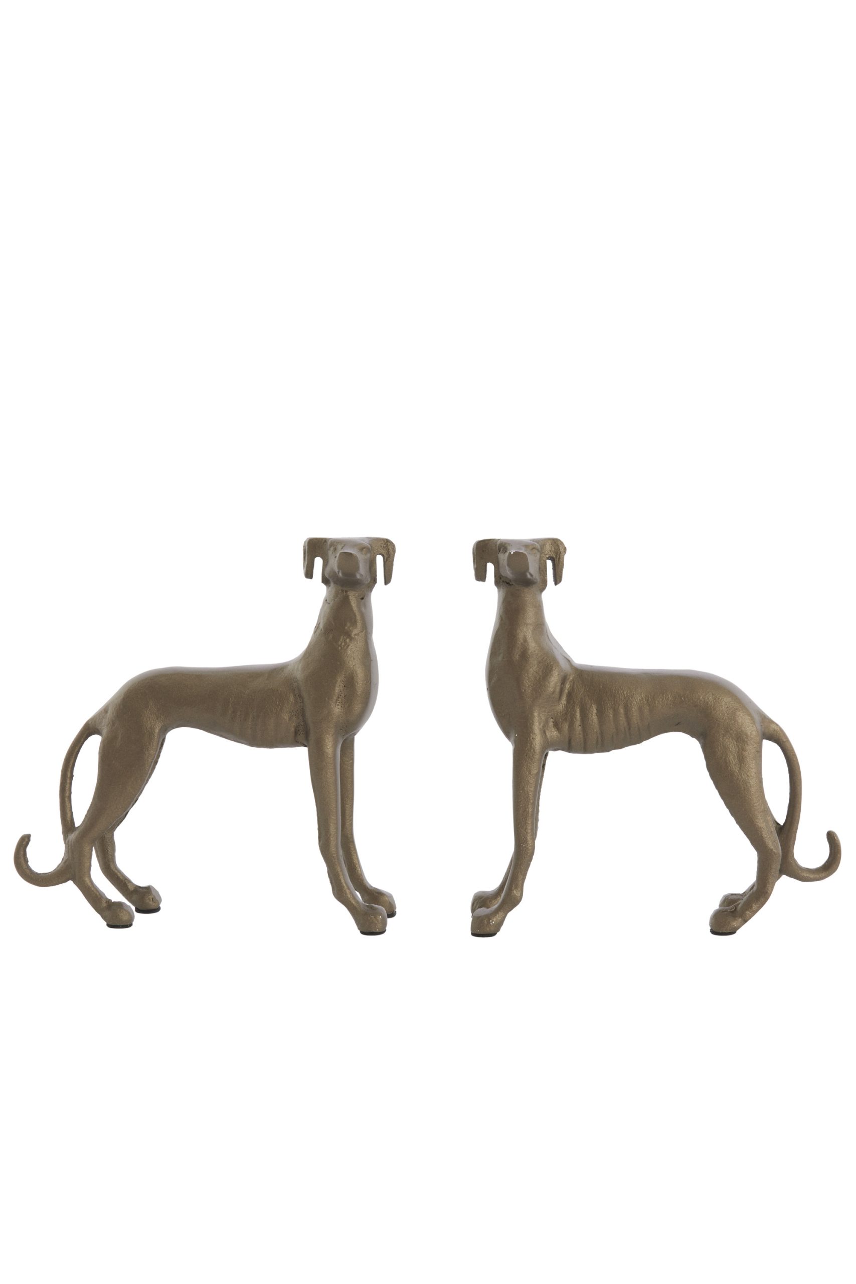 Light & Living Ornament S/2 17x8x18+17x8x18 cm DOGS bruin-brons