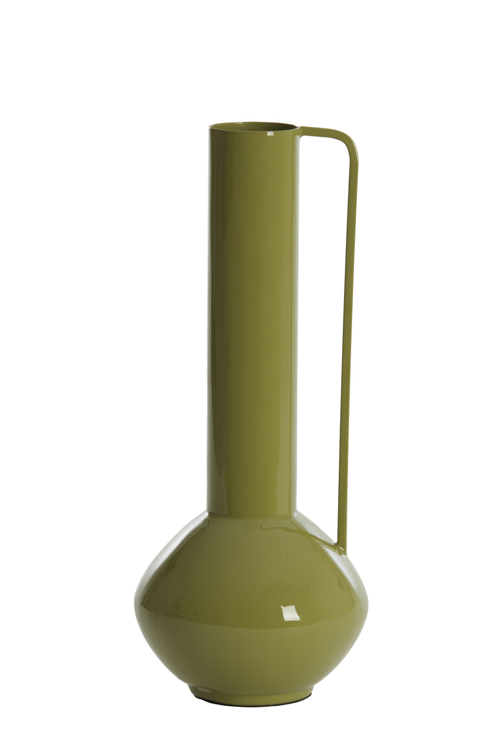 Light & Living Vaas deco Ø12x33 cm PANZANO glans olijf groen
