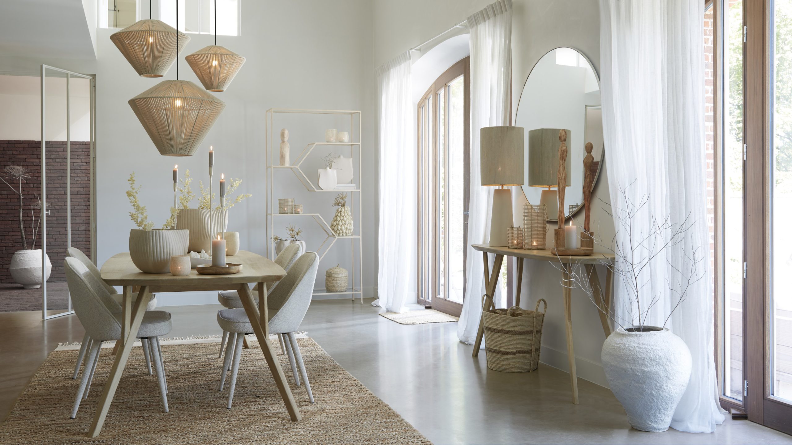 Light & Living Eettafel 220x100x76 cm QUENZA mango hout naturel
