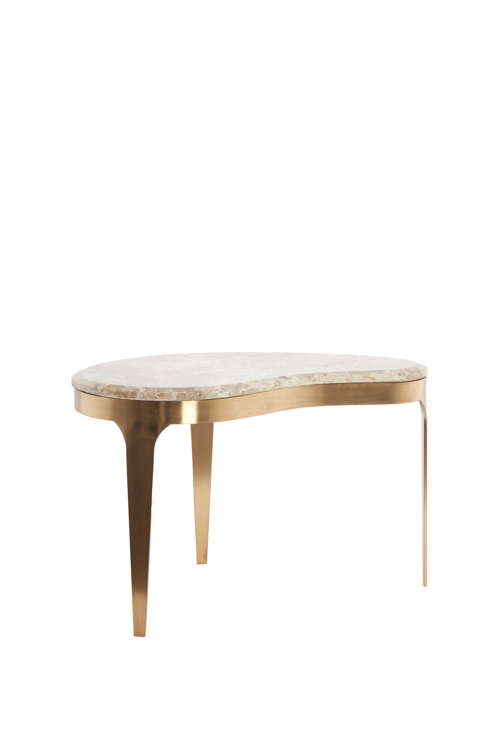 Light & Living Salontafel 65x39x41 cm GIULIO marmer taupe+antiek brons