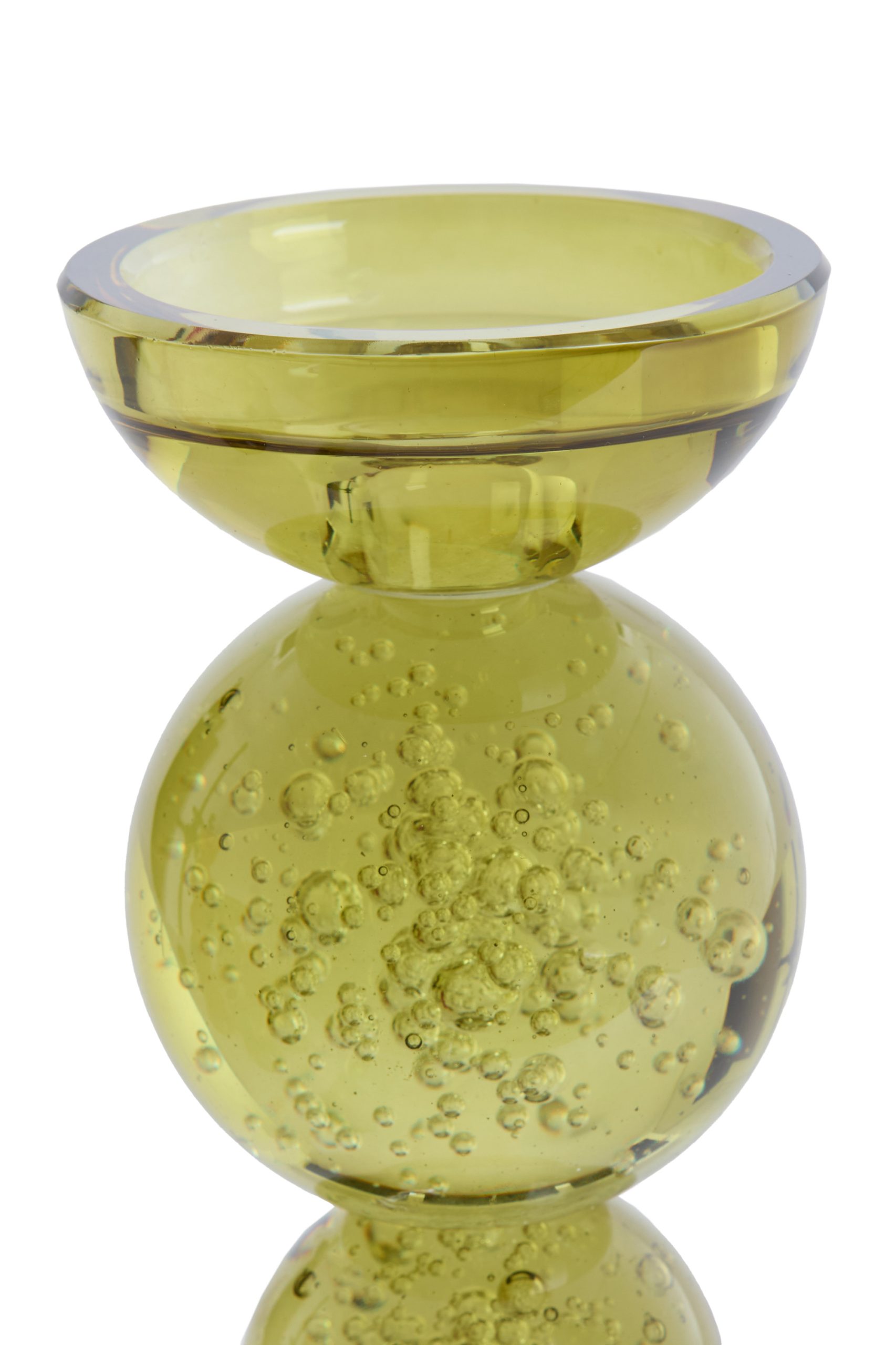 Light & Living Kandelaar Ø9,5x34 cm ITINGA glas bubbel olijf groen