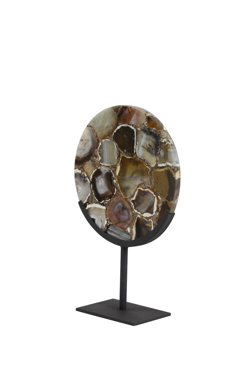Light & Living Ornament op voet 25x10x35 cm GOUYA agaat bruin+mat zwart