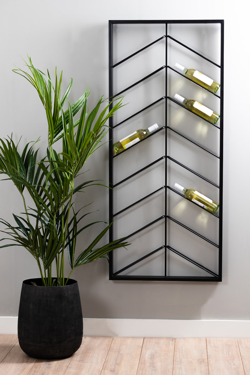 Light & Living Wijnrek 16 flessen 70x6x160 cm MALBEO zwart