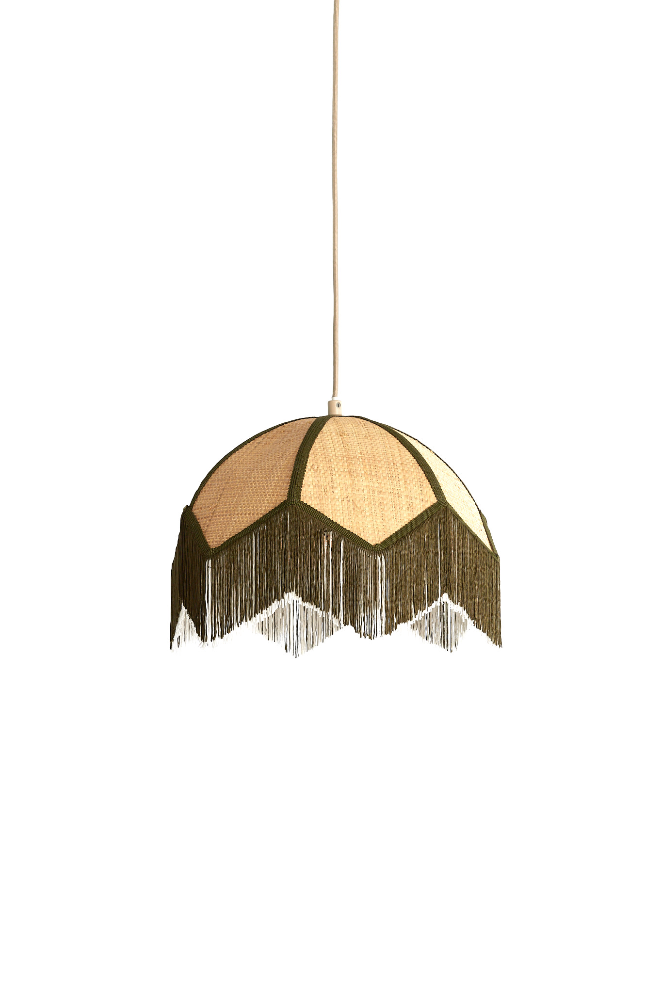 Light & Living Hanglamp Ø35x28 cm SULINA raffia naturel+groen