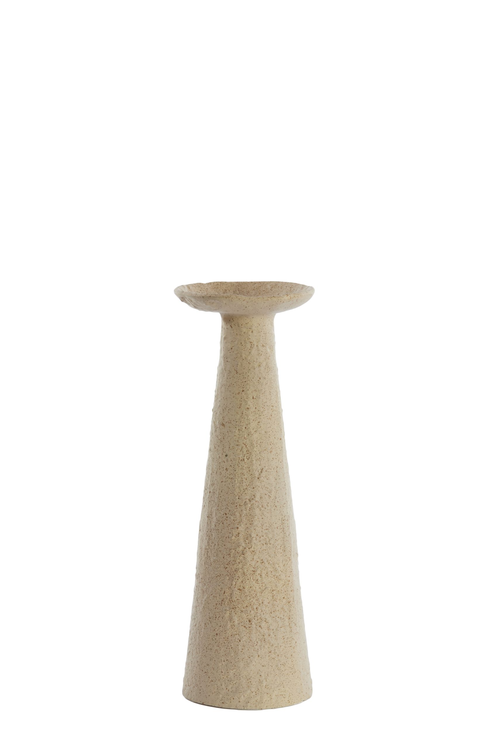 Light & Living Kaarsenhouder 12,5x12x37 cm OTA zand+licht bruin gespikkeld