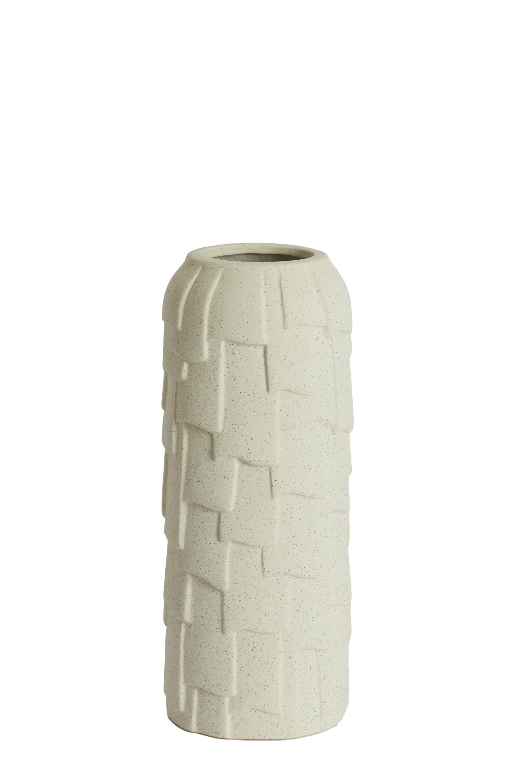 Light & Living Vaas deco Ø14x34,5 cm LEIMA keramiek mat crème