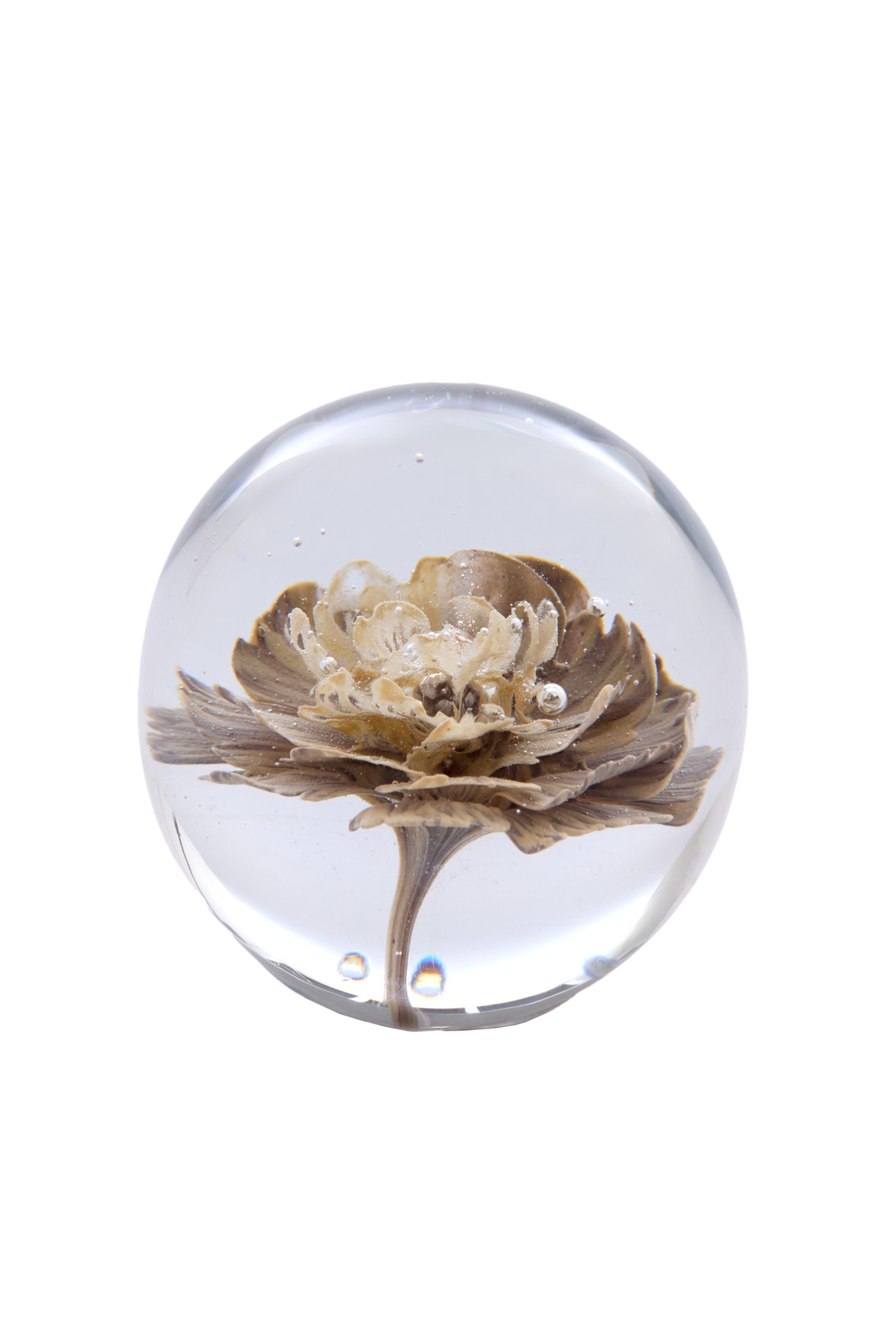 Light & Living Ornament Ø8x8 cm FLOWER glas crème