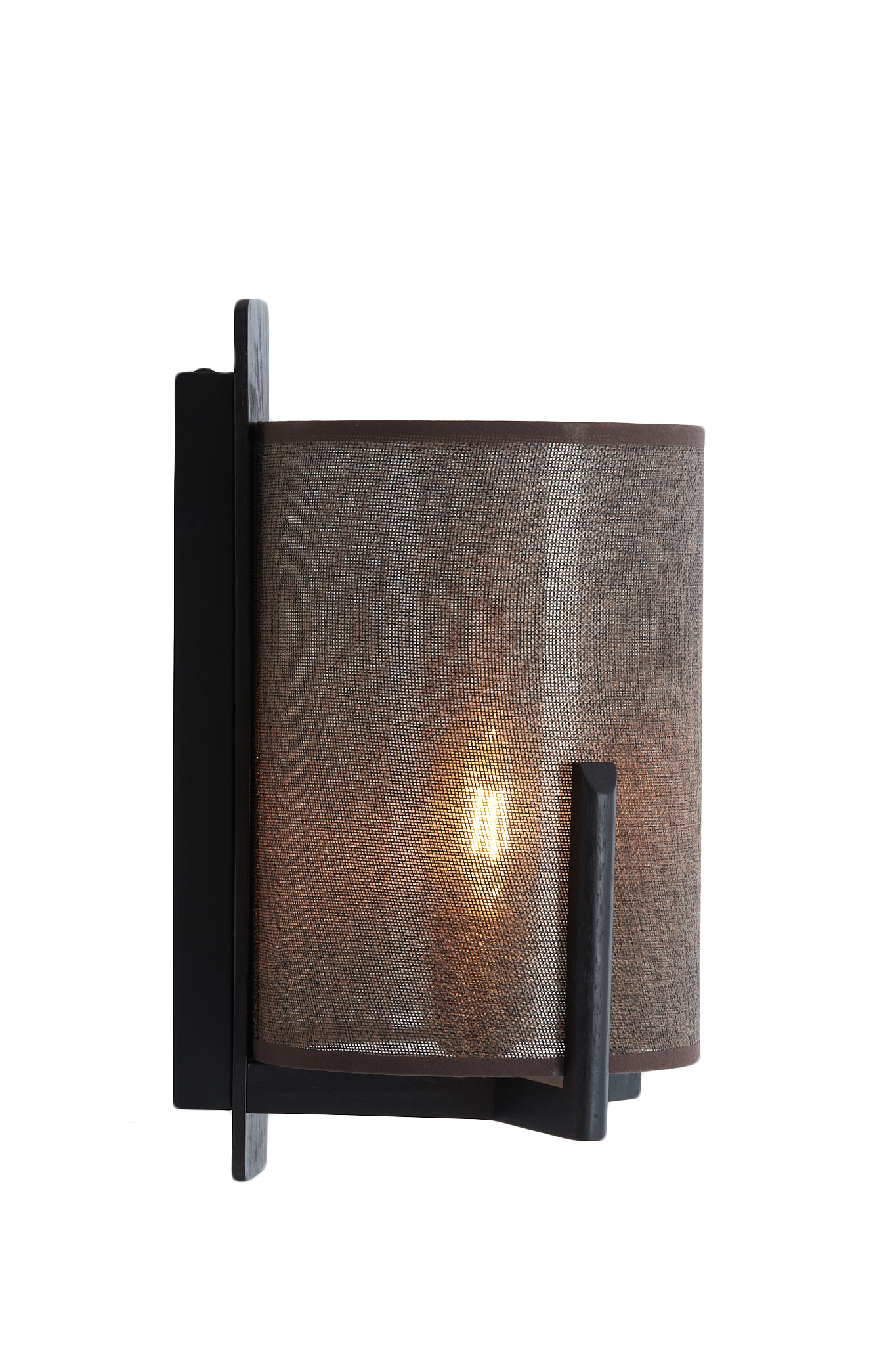 Light & Living Wandlamp 22x18x36 cm LITTO zwart+linnen donker bruin