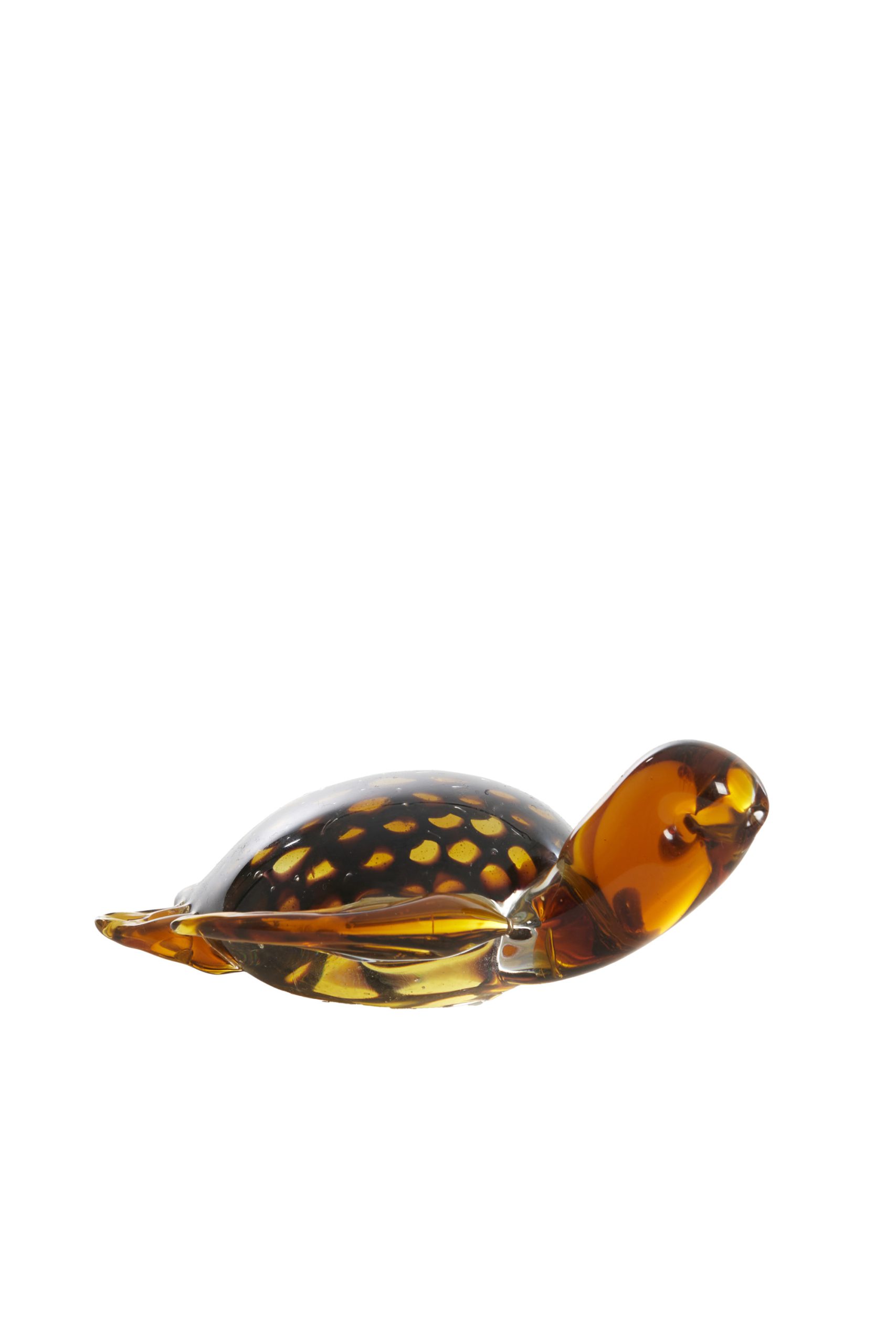 Light & Living Ornament 15,5x14,5x7 cm TURTLE glas amber+amber-zwart