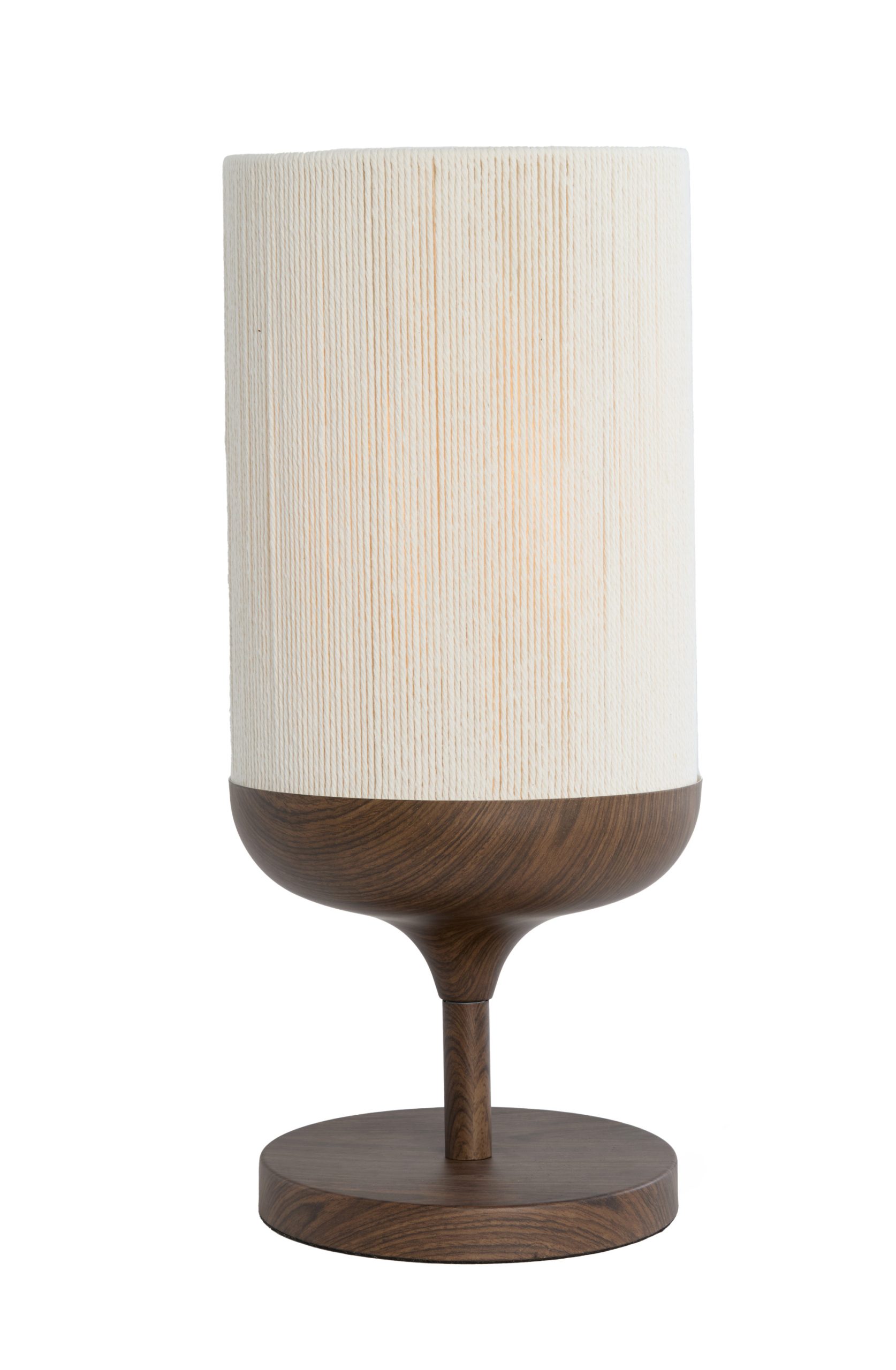 Light & Living Tafellamp Ø22,5x50 cm DANIA hout print d bruin+touw crème