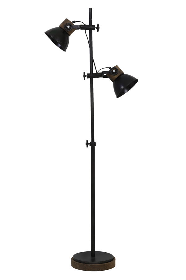 Light & Living Vloerlamp 2L 40x30x165 cm JODY zwart zink+hout bruin