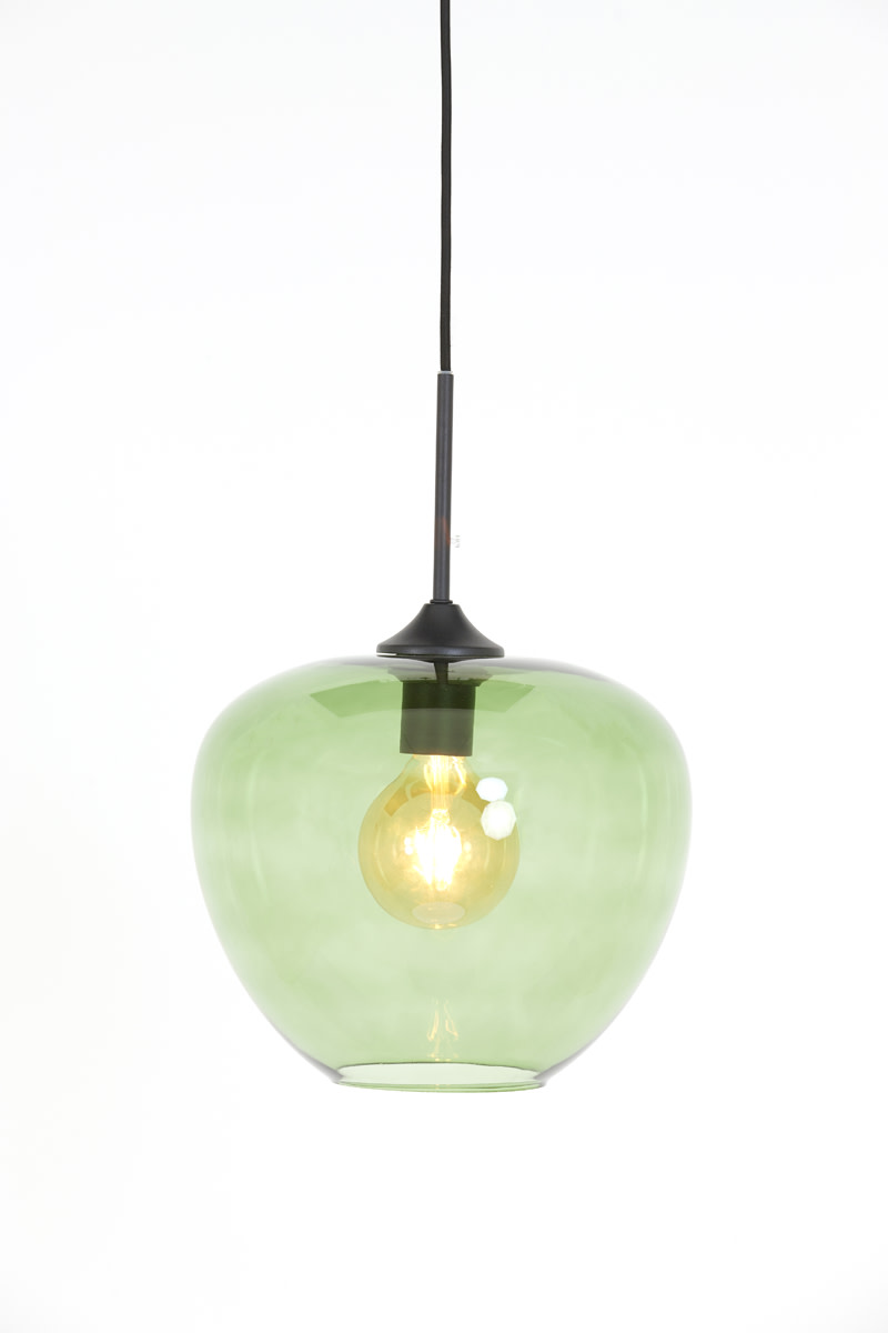 Light & Living Hanglamp Ø30x25 cm MAYSON glas groen-mat zwart