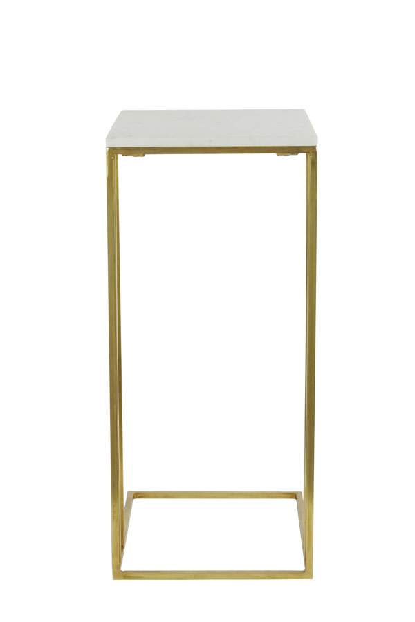 Light & Living Bijzettafel 41x31x66 cm ROSHAN wit marmer+antiek brons