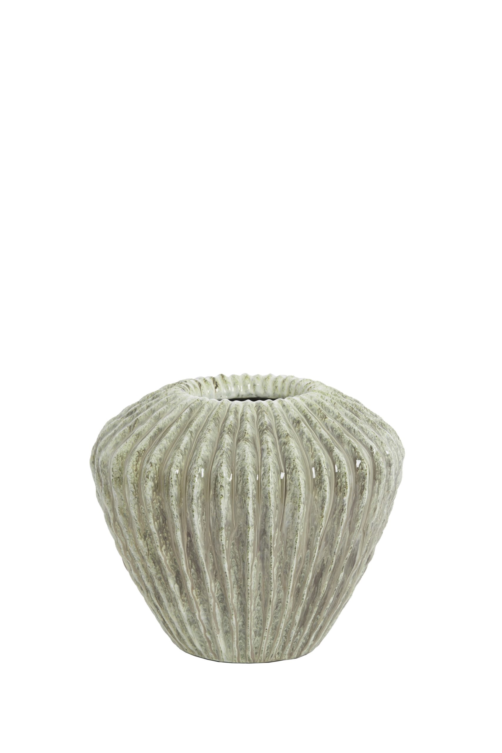 Light & Living Vaas deco Ø32x28 cm CACTI glans mint groen